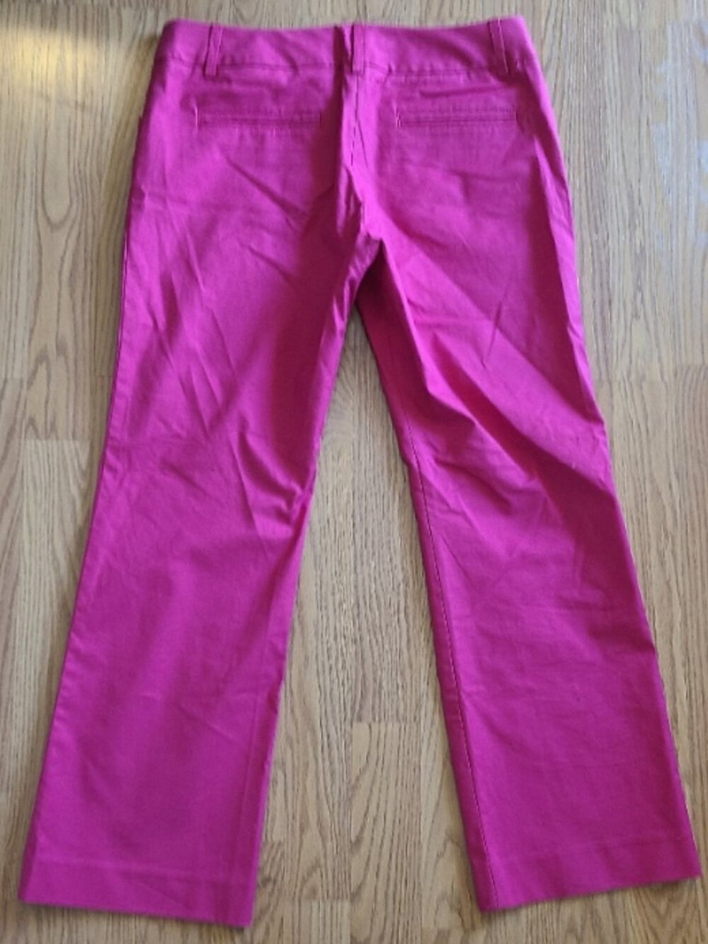 NEW! LACOSTE CROPPED KICK FLARE PANTS HOT PINK STRETCH COTTON ALLIGATOR LOGO 36 - Picture 5 of 8